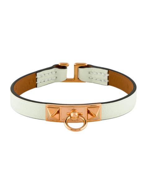 Hermès Leather Micro Rivale Wrap Bracelet 